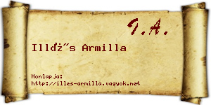 Illés Armilla névjegykártya